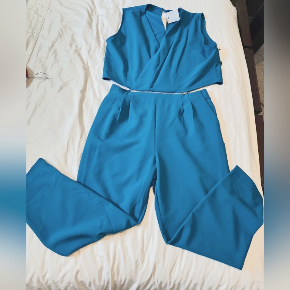 NY and Co,  Jumpsuit, NWT,  XL, blue/ green teal